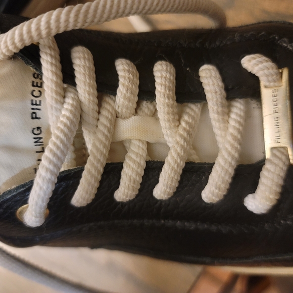 Filling Pieces Men's Pebbled Leather Low Top Black Sneakers Size 42 US 9.5 - Picture 10 of 11